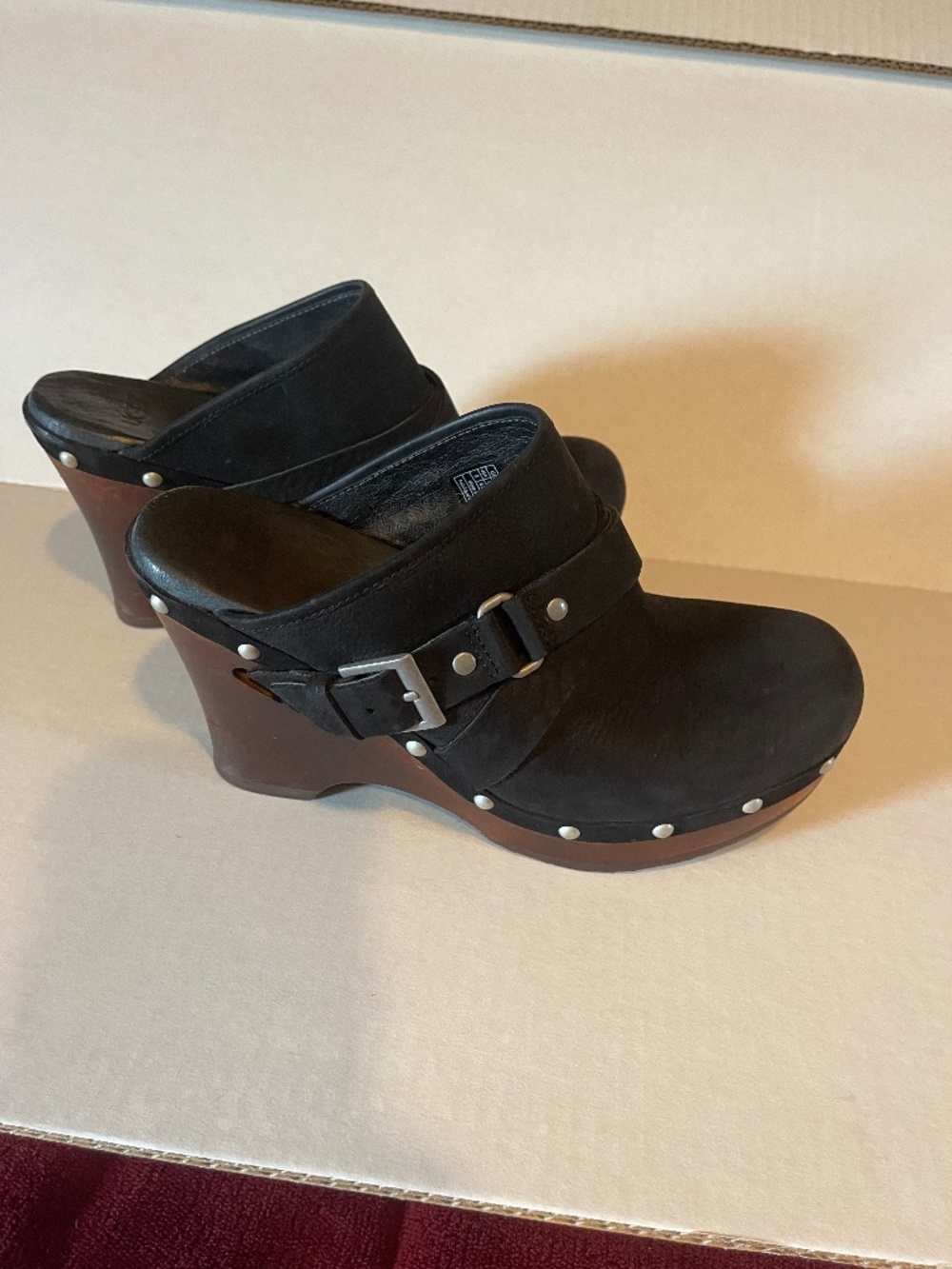 Ugg Black Wooden Clogs